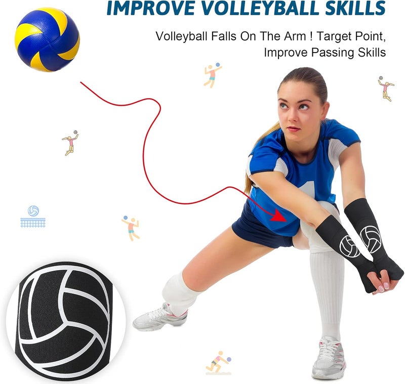 Minatee Volleyball Arm Sleeves Passing Hitting Forearm Sleeves with Protection Pads and Thumb Hole - Image 4